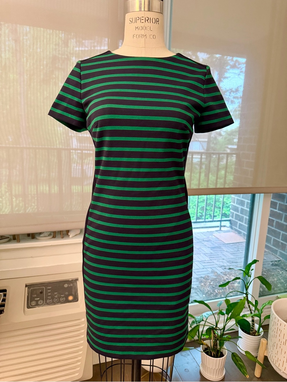 Michael Kors Navy & Green Striped Dress Size 2